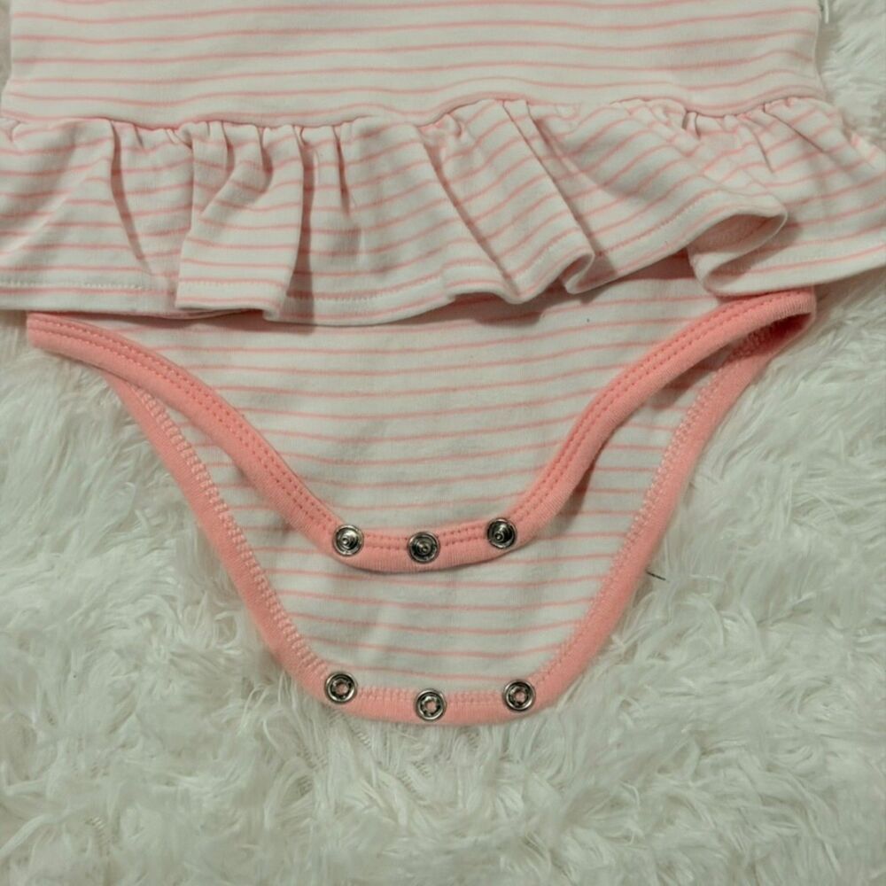 Pink Mermaid Baby Romper Dress Charleston SC 6-12M Striped Ruffle Outfit - Picture 5 of 7